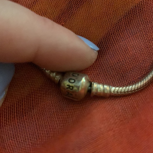 RETIRED Pandora Snake Chain Charm Bracelet with 2 Charms. ✨ - Picture 4 of 8